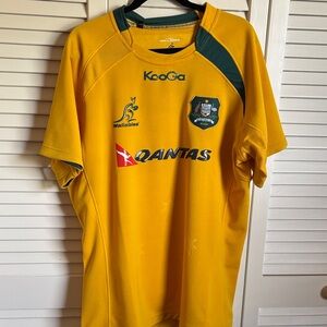 Men's Yellow and Green Rugby Jersey
